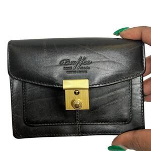 Broffee Black Leather Clip Wallet
